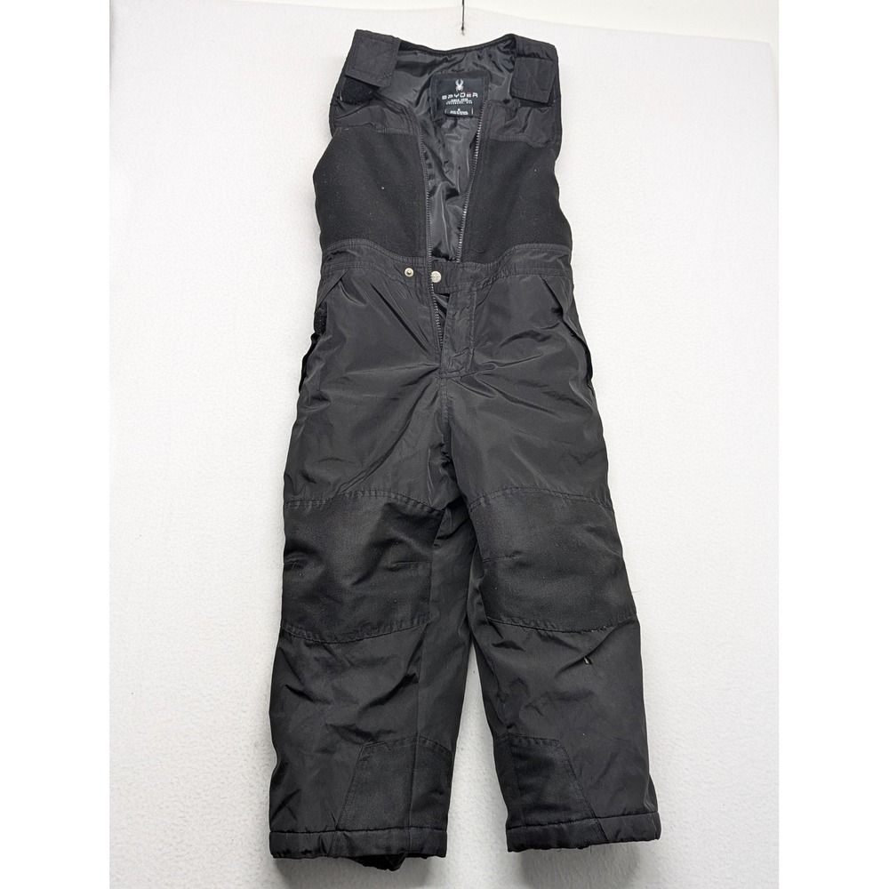 Spyder Black Insulated Snow Bibs Ski Overalls Youth 6 Fleece Lined 0889